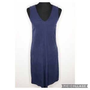 Of Mercer navy blue sleeveless v neck midi dress size Extra Small XS